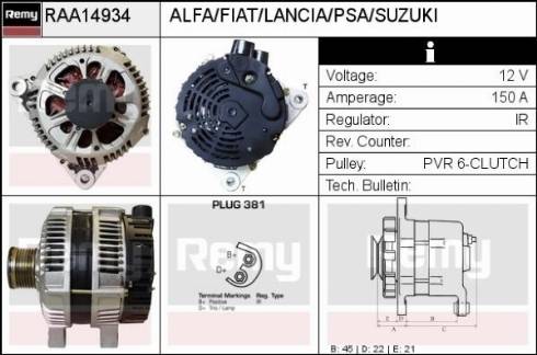 Remy RAA14934 - Alternator autospares.lv