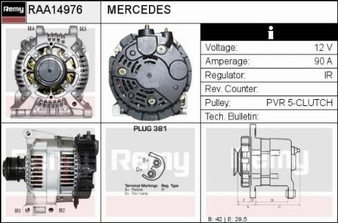 Remy RAA14976 - Alternator autospares.lv