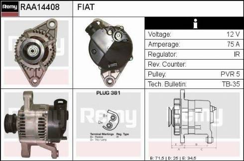 Remy RAA14408 - Alternator autospares.lv