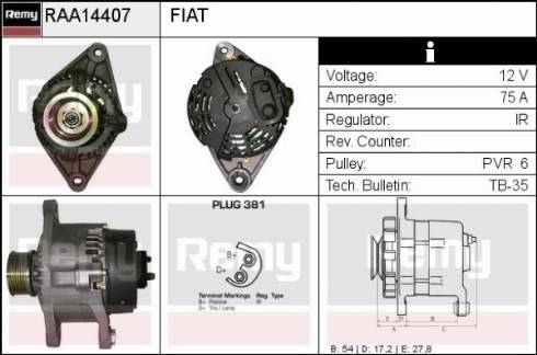 Remy RAA14407 - Alternator autospares.lv