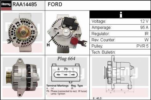 Remy RAA14485 - Alternator autospares.lv