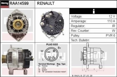 Remy RAA14599 - Alternator autospares.lv