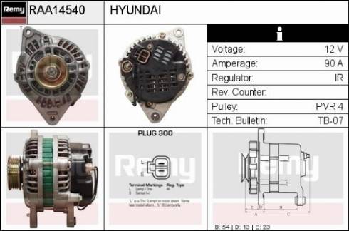 Remy RAA14540 - Alternator autospares.lv