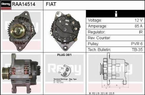 Remy RAA14514 - Alternator autospares.lv