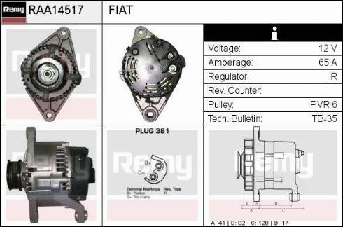 Remy RAA14517 - Alternator autospares.lv