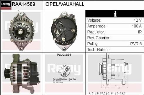 Remy RAA14589 - Alternator autospares.lv