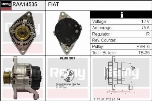 Remy RAA14535 - Alternator autospares.lv