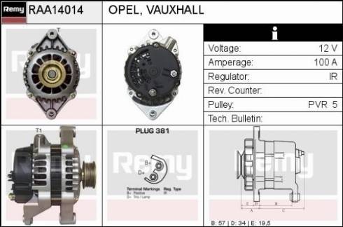 Remy RAA14014 - Alternator autospares.lv