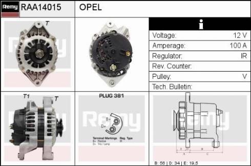 Remy RAA14015 - Alternator autospares.lv