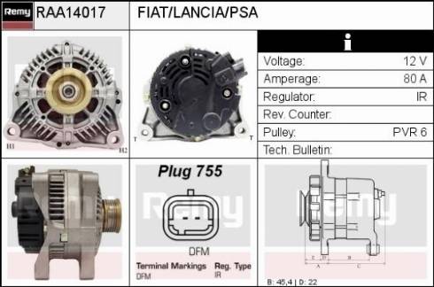 Remy RAA14017 - Alternator autospares.lv