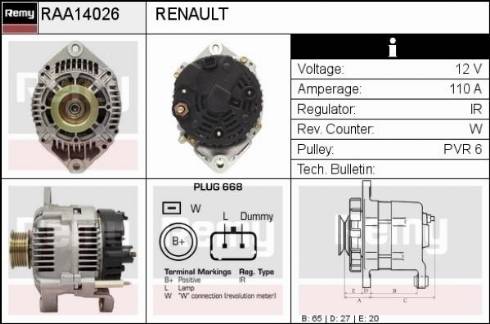 Remy RAA14026 - Alternator autospares.lv