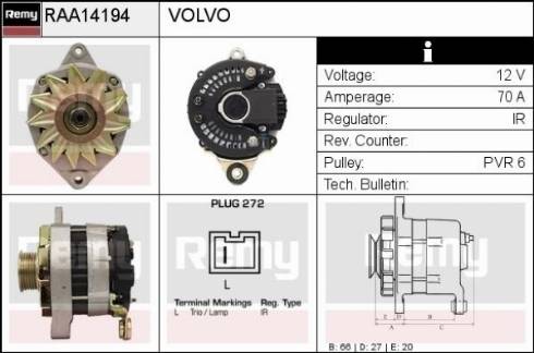 Remy RAA14194 - Alternator autospares.lv