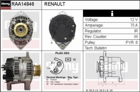 Remy RAA14846 - Alternator autospares.lv