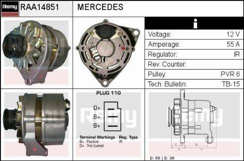 Remy RAA14851 - Alternator autospares.lv