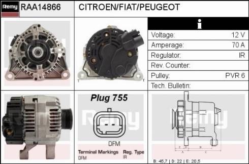 Remy RAA14866 - Alternator autospares.lv