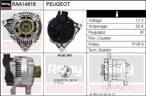 Remy RAA14818 - Alternator autospares.lv