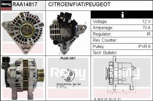 Remy RAA14817 - Alternator autospares.lv