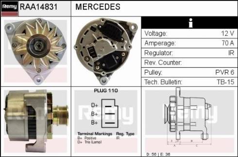 Remy RAA14831 - Alternator autospares.lv