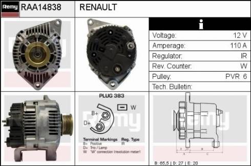 Remy RAA14838 - Alternator autospares.lv