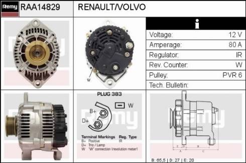 Remy RAA14829 - Alternator autospares.lv