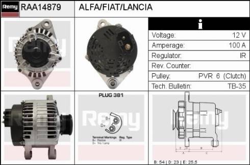 Remy RAA14879 - Alternator autospares.lv