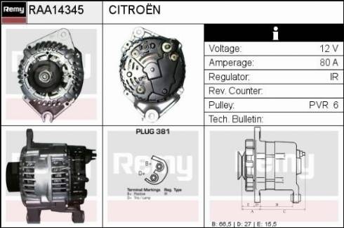 Remy RAA14345 - Alternator autospares.lv