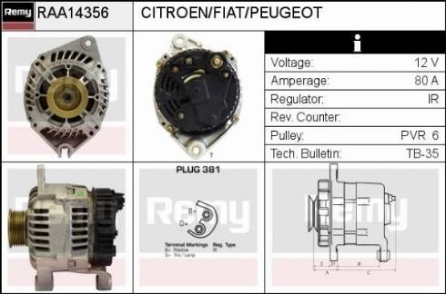 Remy RAA14356 - Alternator autospares.lv