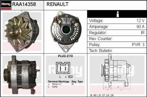 Remy RAA14358 - Alternator autospares.lv