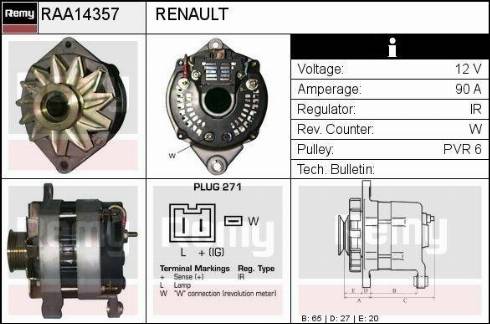 Remy RAA14357 - Alternator autospares.lv