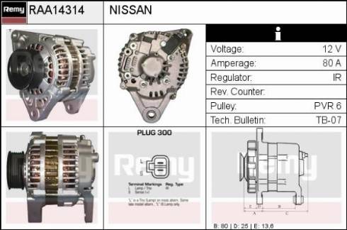 Remy RAA14314 - Alternator autospares.lv