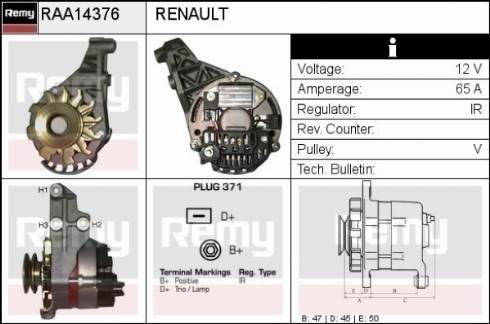 Remy RAA14376 - Alternator autospares.lv