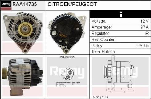 Remy RAA14735 - Alternator autospares.lv