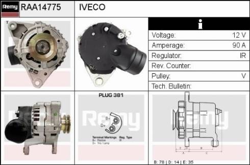 Remy RAA14775 - Alternator autospares.lv