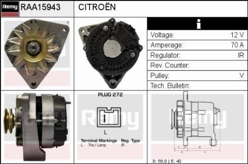 Remy RAA15943 - Alternator autospares.lv