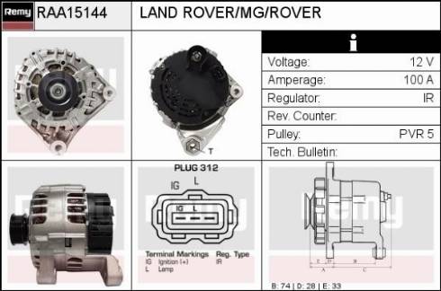 Remy RAA15144 - Alternator autospares.lv