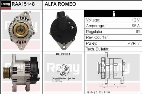 Remy RAA15148 - Alternator autospares.lv