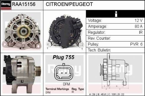 Remy RAA15156 - Alternator autospares.lv