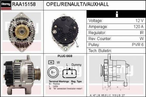 Remy RAA15158 - Alternator autospares.lv