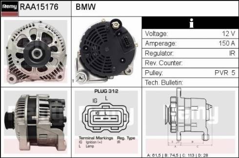 Remy RAA15176 - Alternator autospares.lv