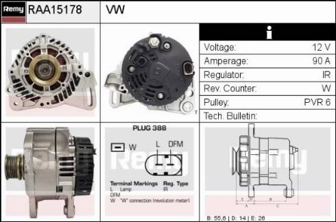 Remy RAA15178 - Alternator autospares.lv