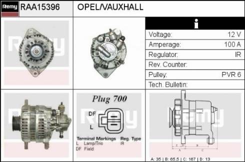 Remy RAA15396 - Alternator autospares.lv