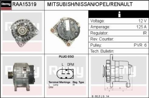 Remy RAA15319 - Alternator autospares.lv