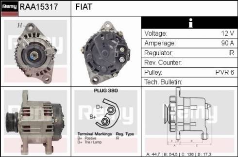 Remy RAA15317 - Alternator autospares.lv