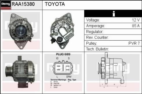 Remy RAA15380 - Alternator autospares.lv