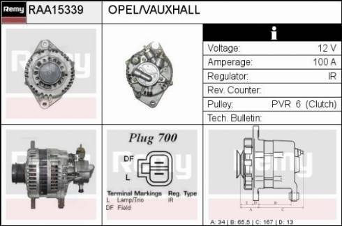 Remy RAA15339 - Alternator autospares.lv