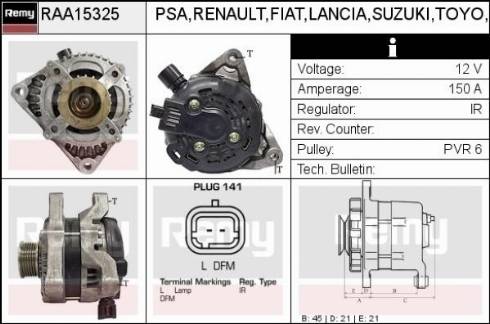 Remy RAA15325 - Alternator autospares.lv