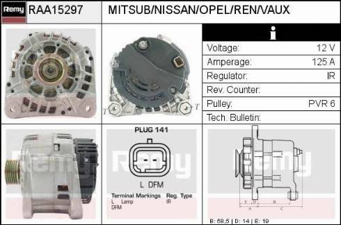 Remy RAA15297 - Alternator autospares.lv