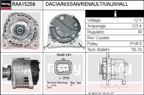 Remy RAA15259 - Alternator autospares.lv