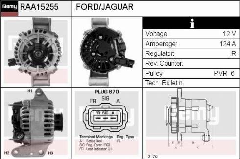 Remy RAA15255 - Alternator autospares.lv