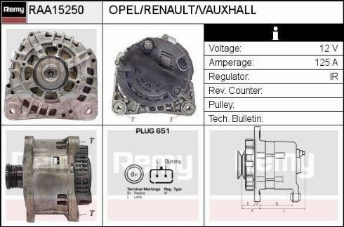 Remy RAA15250 - Alternator autospares.lv